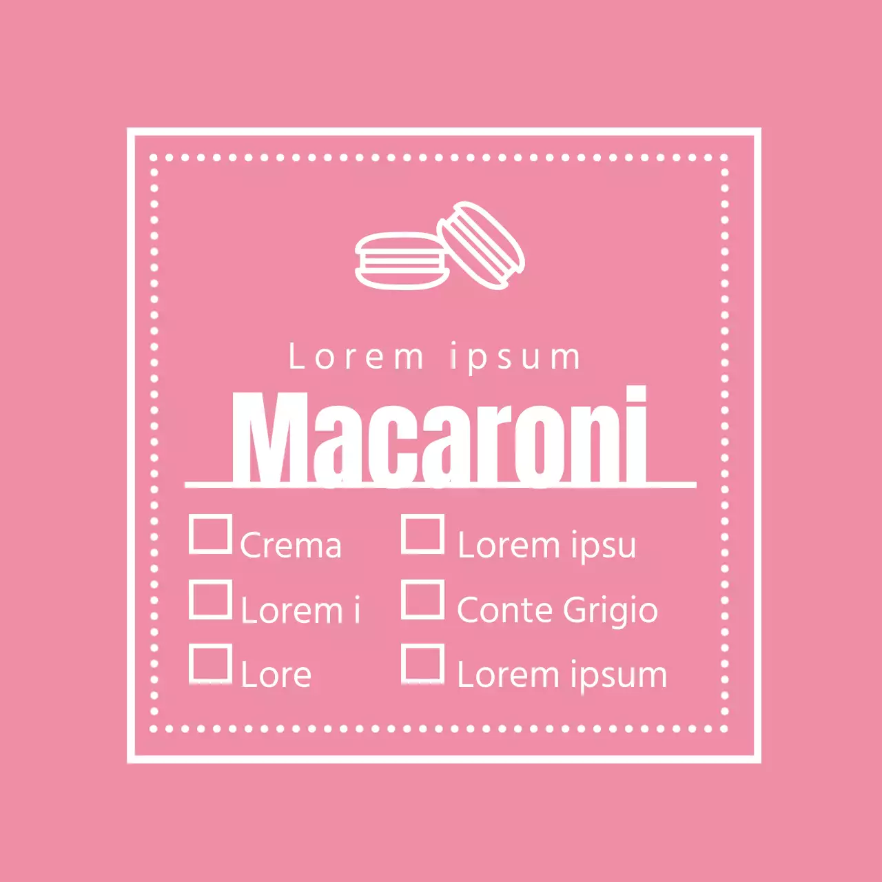 Etichetta di controllo del menu Macaron