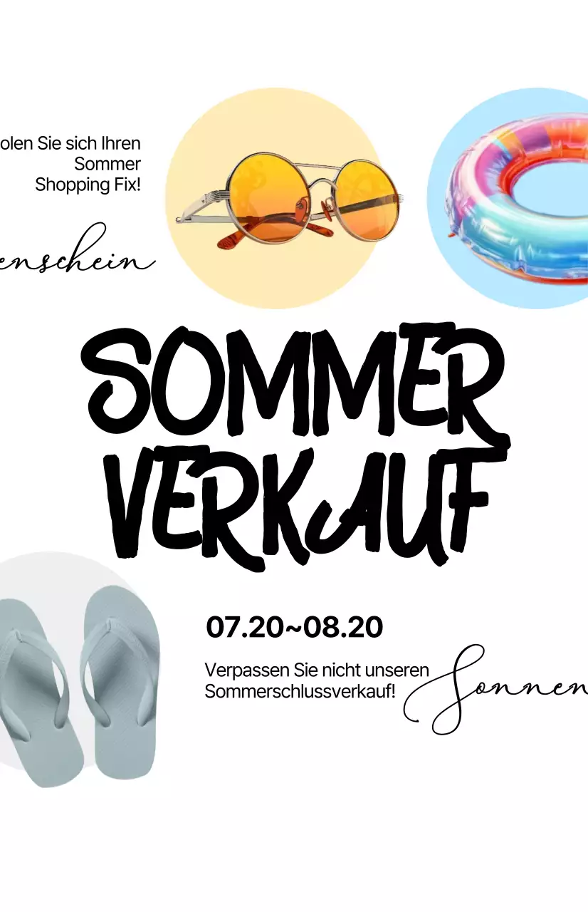 Werben Sie für Ihren Sommerschlussverkauf mit Kalligrafie auf weißem Hintergrund