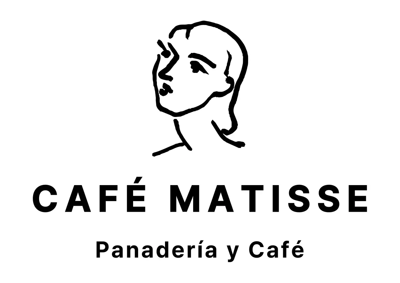 Logotipo de una cafetería con una emotiva ilustración de una obra maestra
