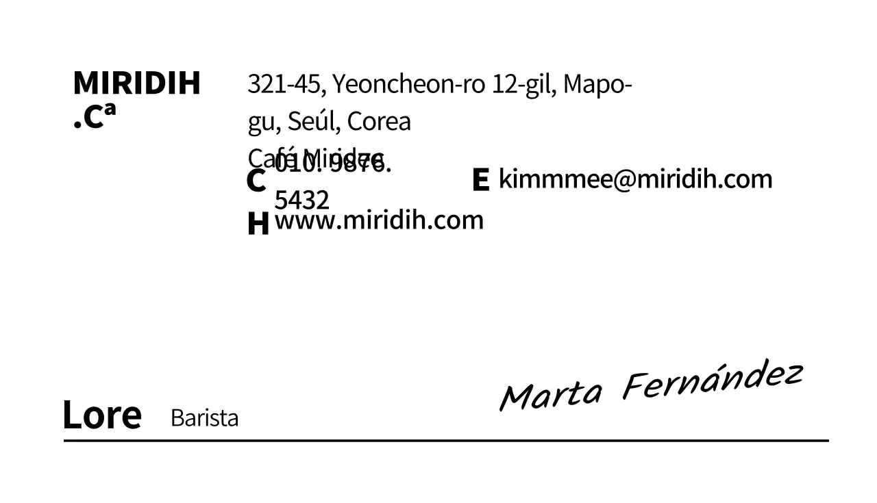 Tarjetas de visita de cafetería