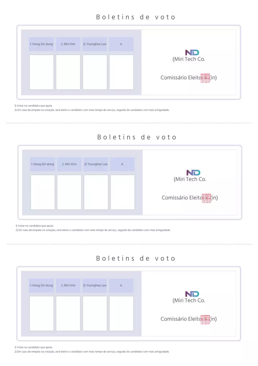 Mauve Clean Corporate Business Document Template Ballot (modelo de documento empresarial)