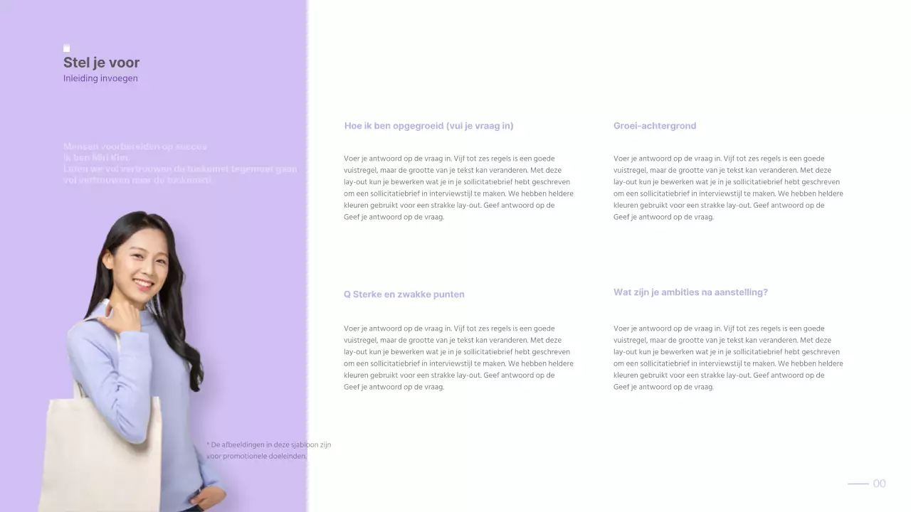 Eenvoudige portfolio met mauve kleurverloop