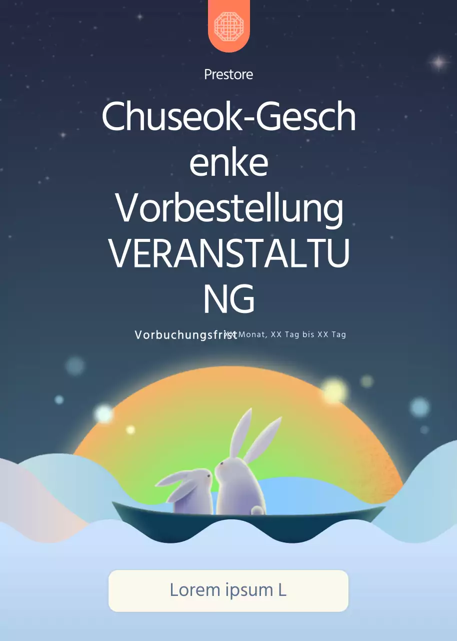 Niedliche Kaninchen-Illustration in Marine Obon Vorbestellungs-Event Pop-up