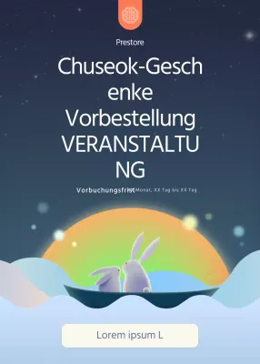 Niedliche Kaninchen-Illustration in Marine Obon Vorbestellungs-Event Pop-up