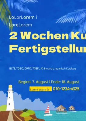 Werben Sie für ein Sommer-Reise-Paket Veranstaltung mit einem blauen Himmel Landschaft Illustration Hintergrund