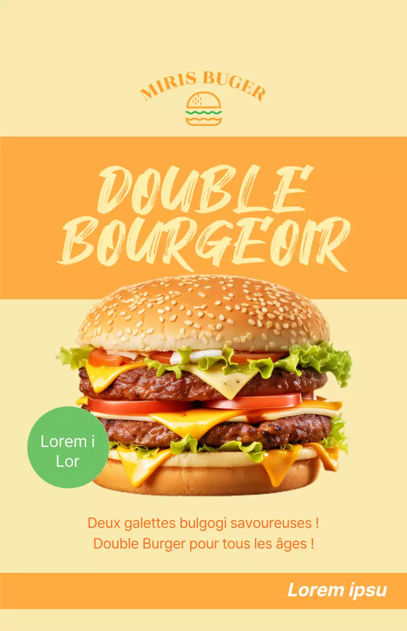 Drapeau de la fenêtre de lancement du menu avec texte en police de caractères grossière sur un carré orange