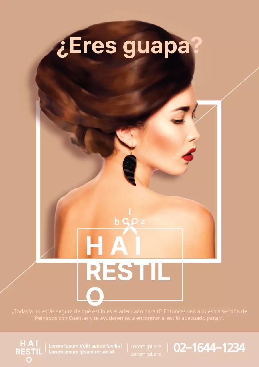Promocionar una peluquería con una foto de perfil de una mujer de color beige