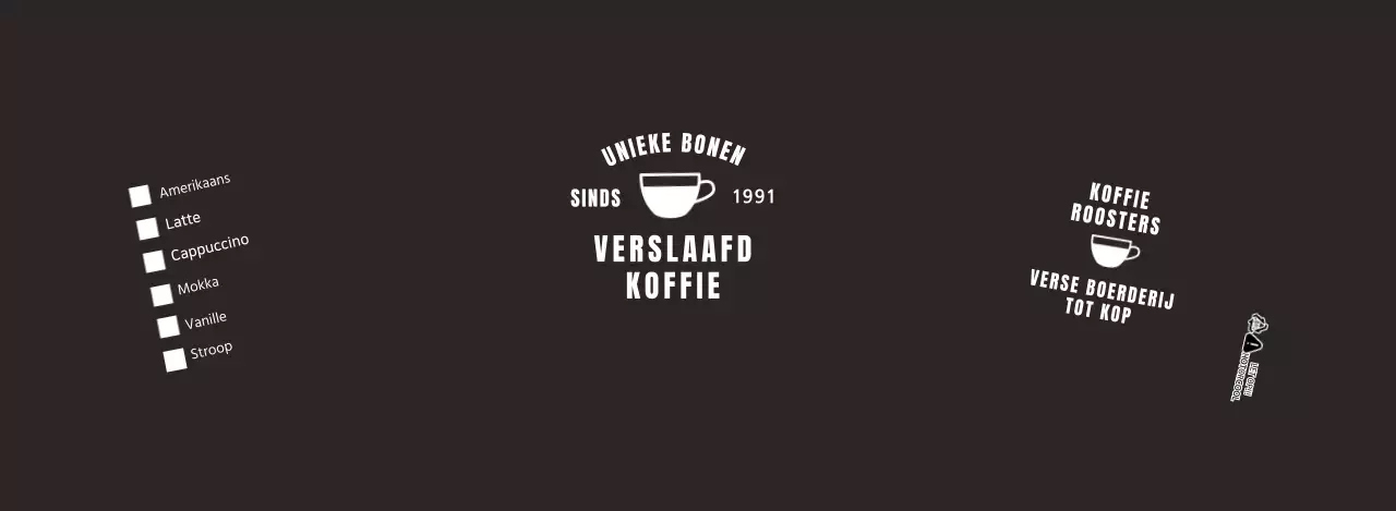 Papieren beker met café-drankmenu in zwart