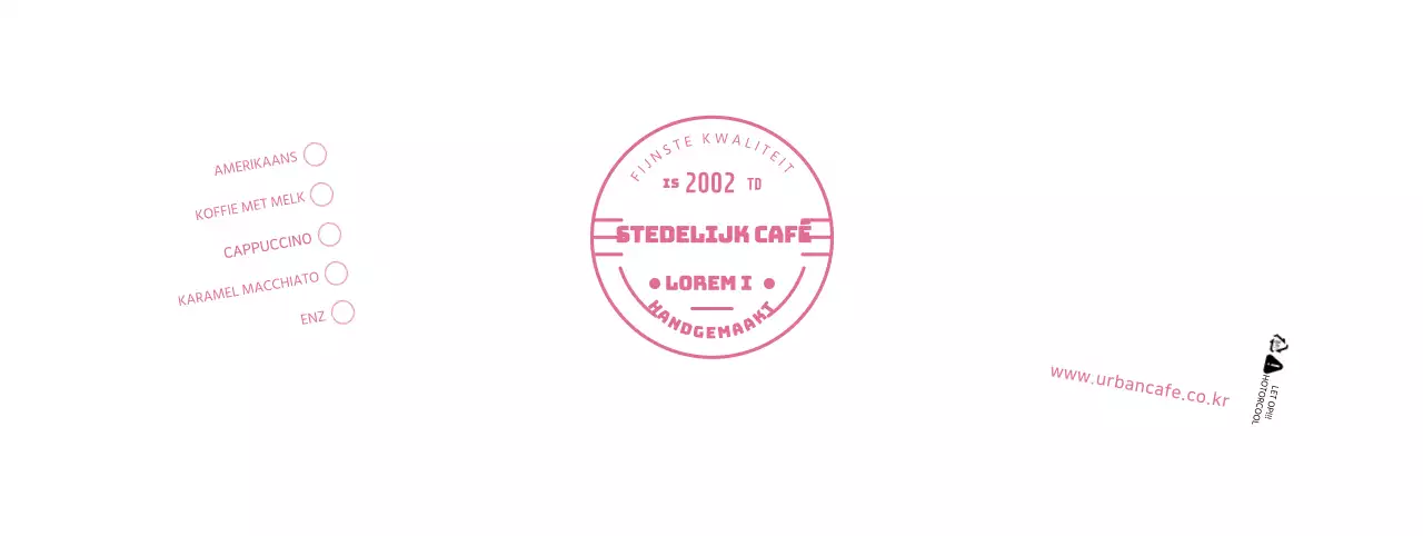 Wit Roze Nette Symbolen Café