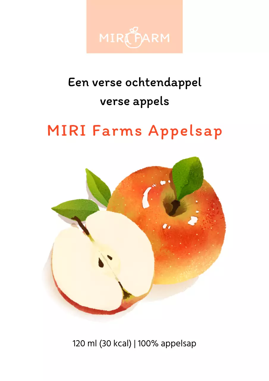 Rode aquarel illustratie ter promotie van een menu voor appelsapdrankjes