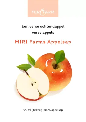 Rode aquarel illustratie ter promotie van een menu voor appelsapdrankjes