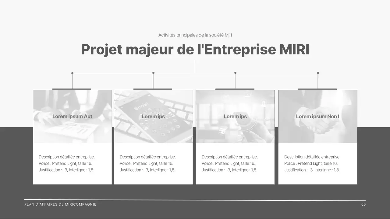 Un profil d'entreprise moderne en noir et gris