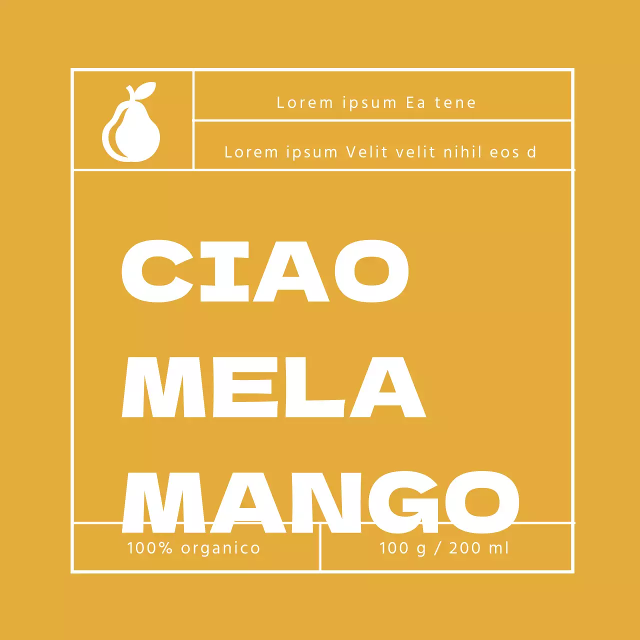 Etichetta della confettura di mele e mango