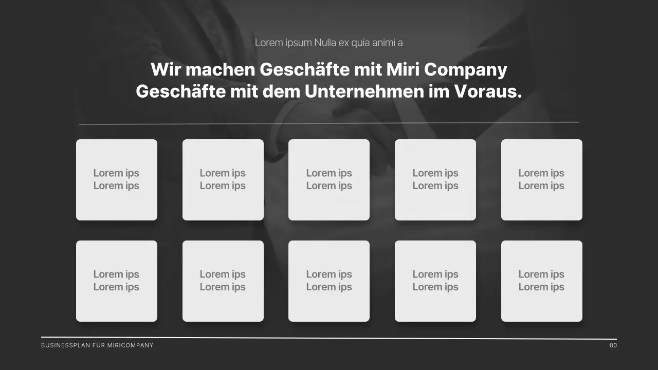 Ein modernes Unternehmensprofil in Schwarz und Grau