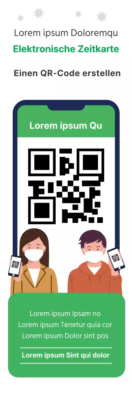 Grüne Illustration sauberes Coronavirus-Etikett