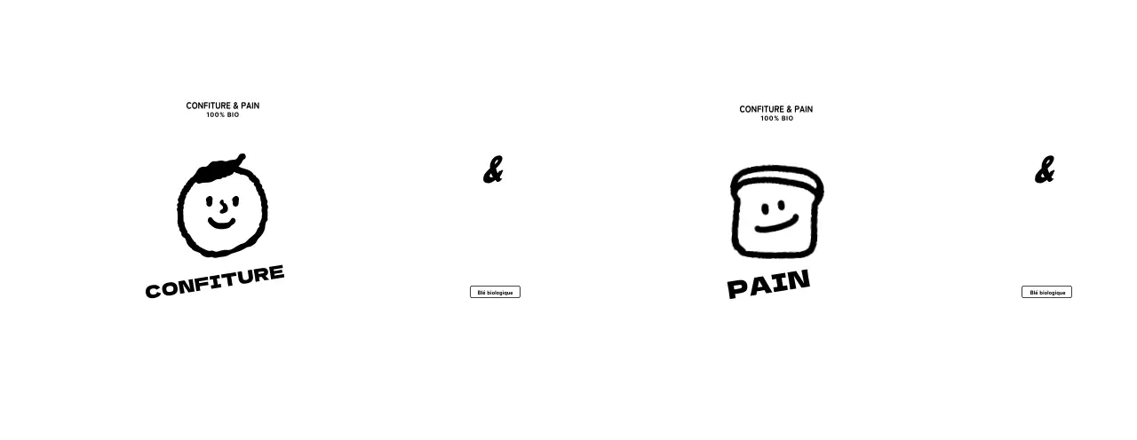 Logo pour la promotion et l'information d'un café dessert avec une personne mignonne et une illustration de pain