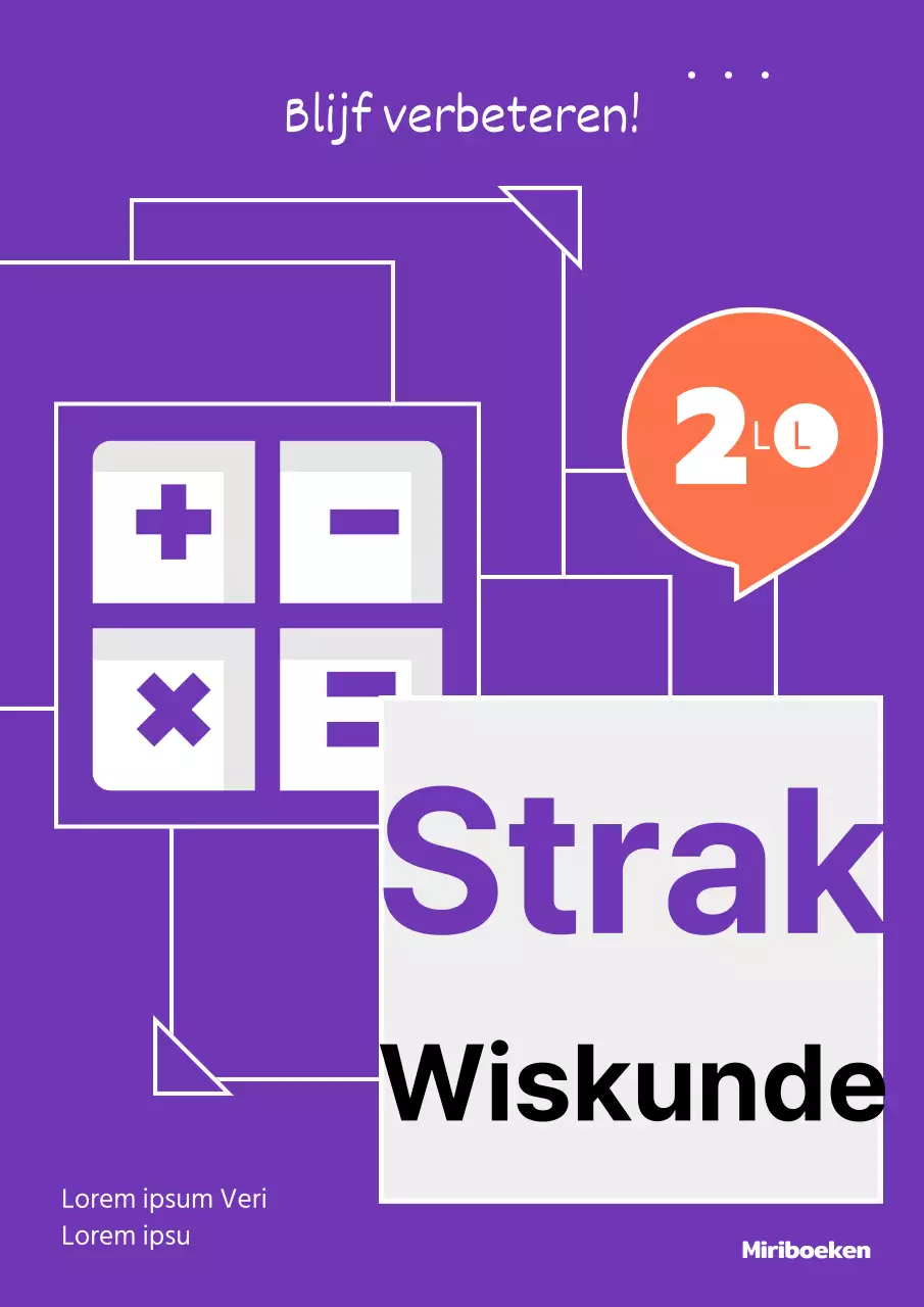 Wiskundeprobleem voor voortgezet onderwijs met paarse rechthoekige stapeling