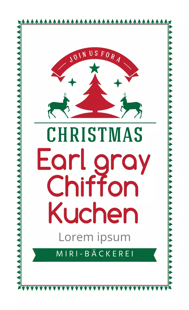 Grün Rot Illustration Weihnachten Bäckerei Etikett