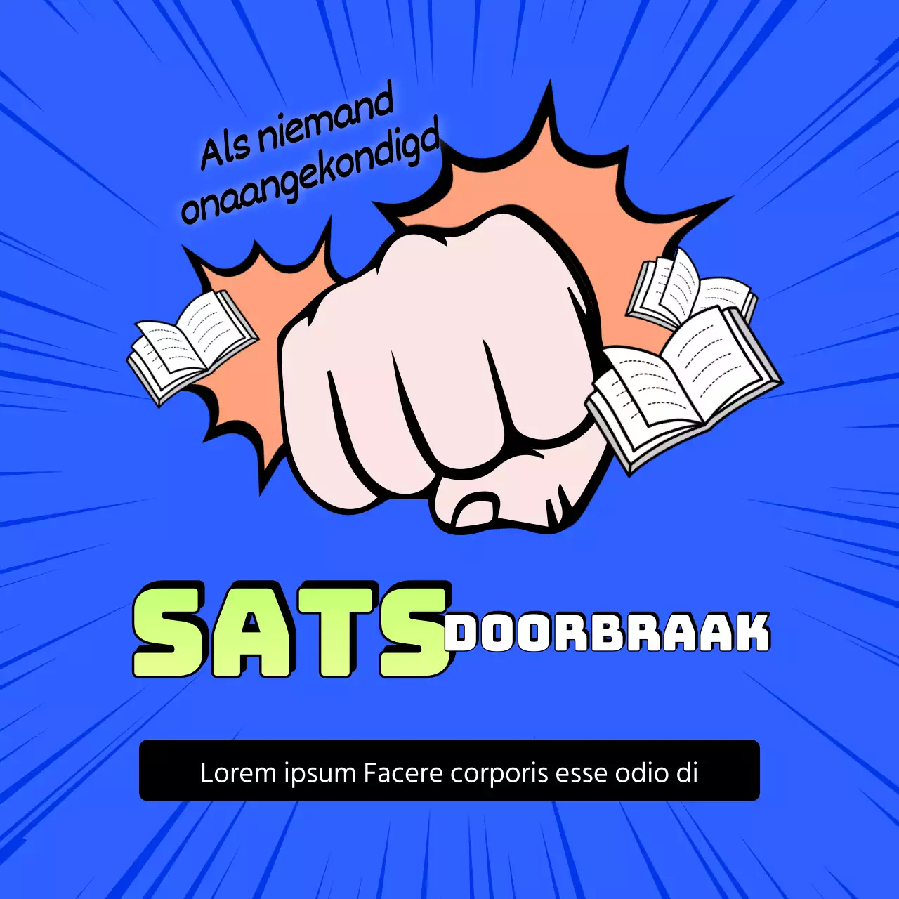 blauw vuist effect notitieboekje potlood titel zat evenement