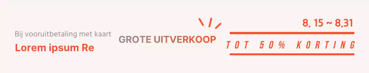 Oranje en grijze kaart korting evenement horizontale web banner