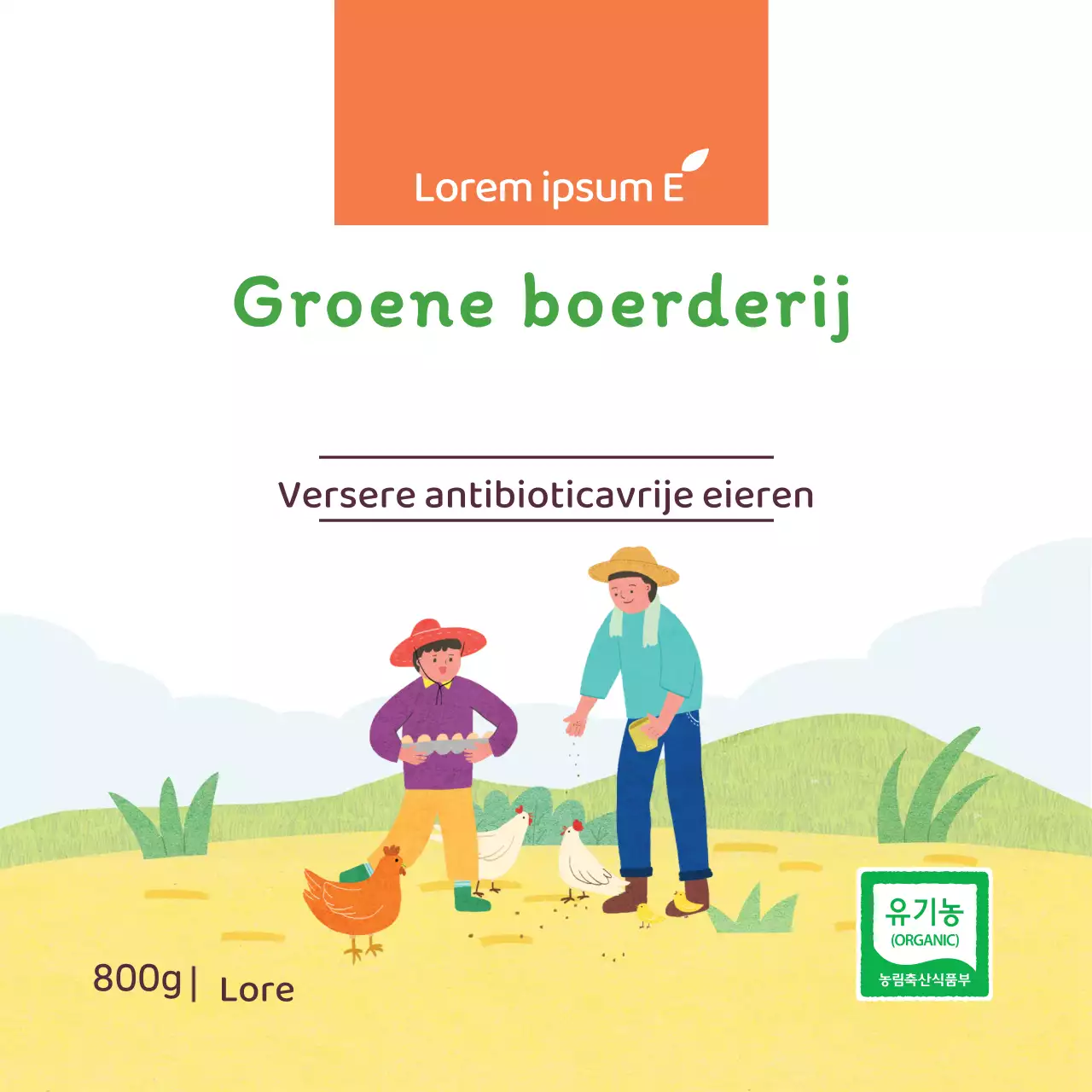 Etiketten voor antibioticavrije eieren