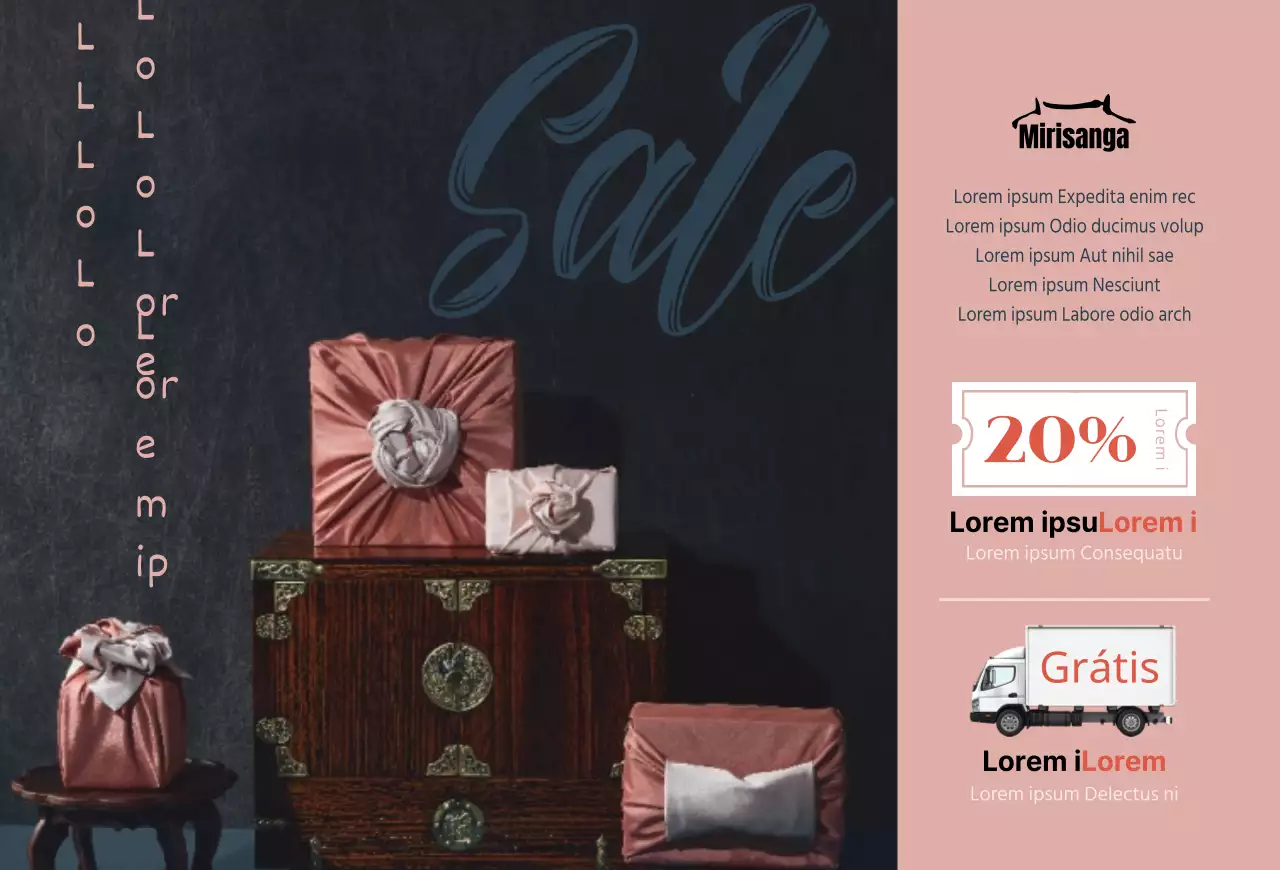 Ofertas do Chuseok com fotografias de conjuntos de presentes embrulhados em furoshiki