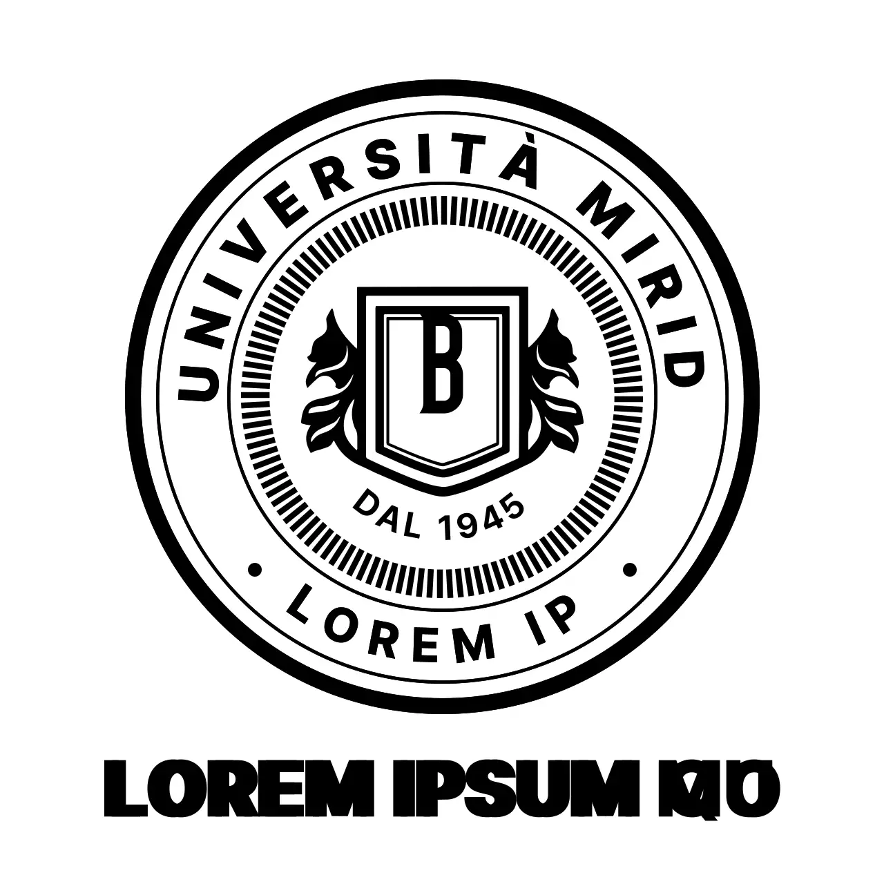 Un logo pulito e stilizzato per l'Università Miridhi