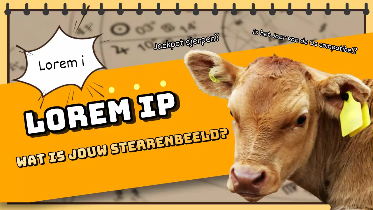 Nieuwjaarshoroscoop YouTube miniatuur in oranje en geel