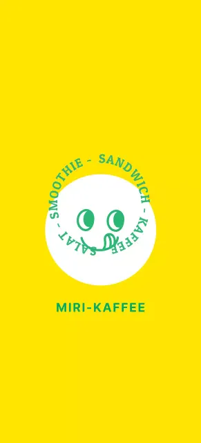 Bewerben Sie Ihr Café mit einem einfachen, stilisierten Logo mit gelbem und grünem Emblem