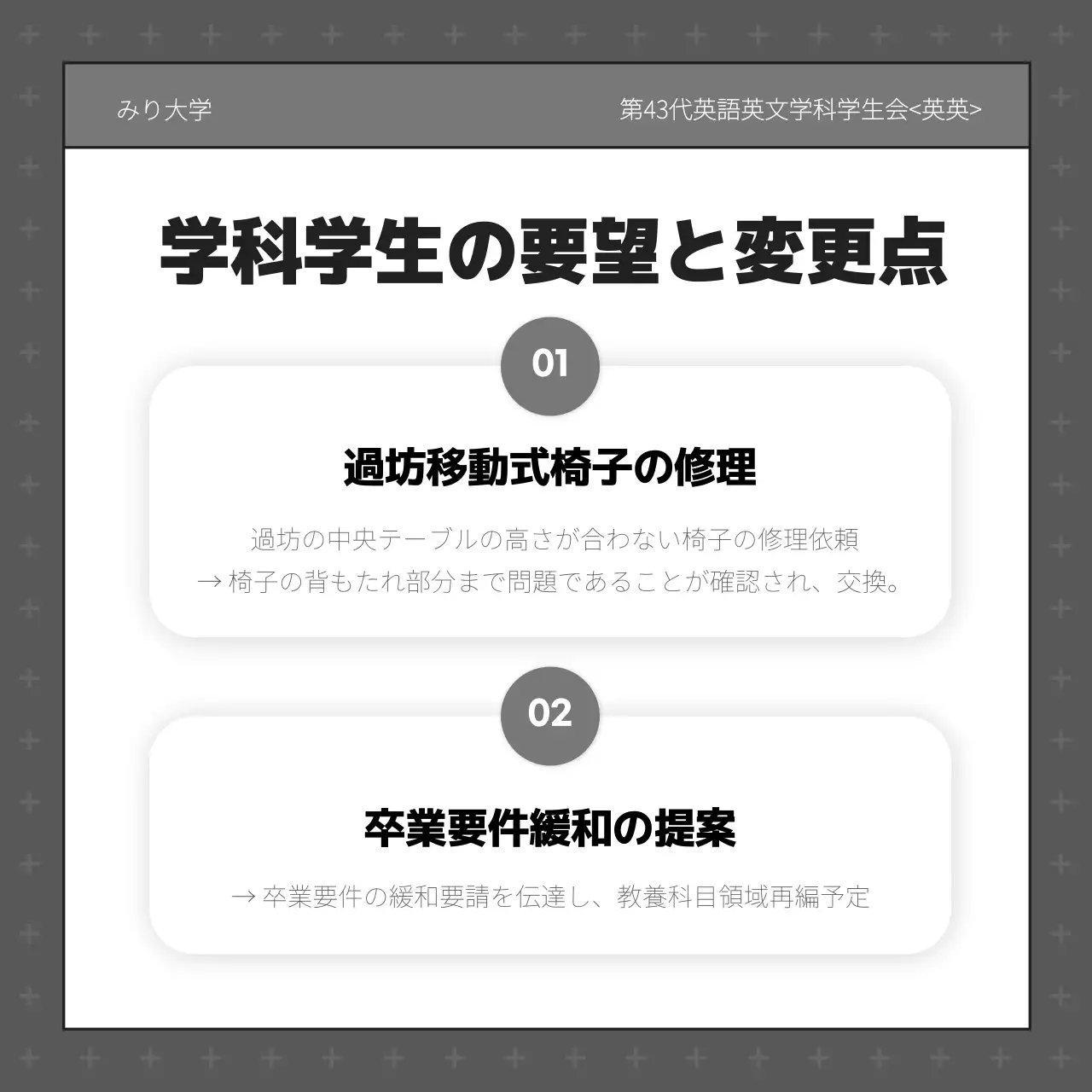 白黒 シンプル 大学 報告書 Instagram カルーセル