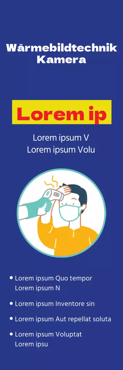 Blaue, leicht zu lesende Anweisungen zur Temperaturmessung