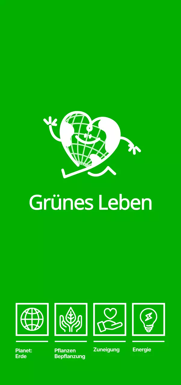 Werben Sie für ein umweltfreundliches Camp mit einer niedlichen herzförmigen Erdfigur in Grün.