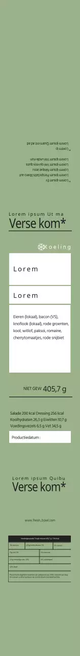 Verpakkingsetiketten voor groene salades