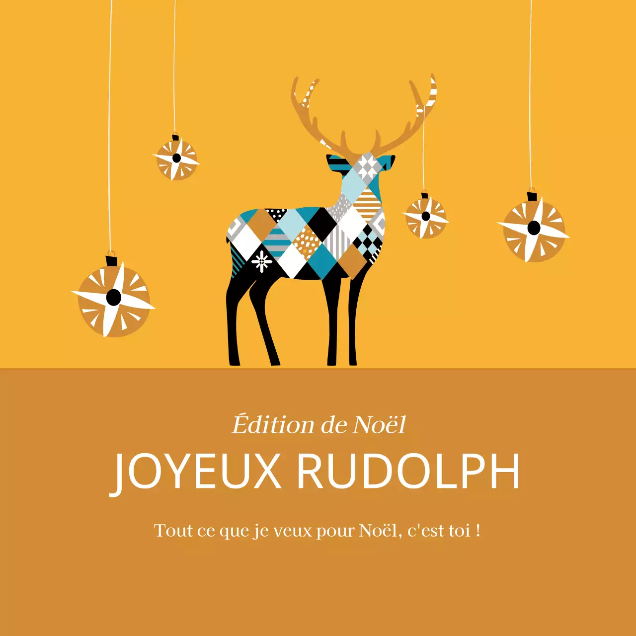 Etiquettes de Noël illustrées en jaune