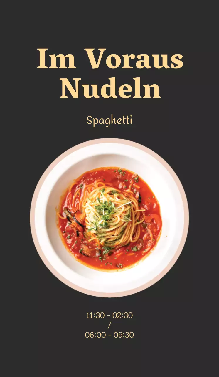 Förderung von Nudeln mit einem beruhigenden warmgrauen Hintergrund