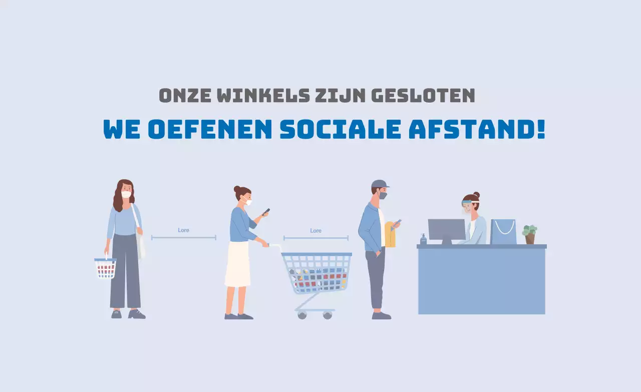 Blauwe illustratie schone coronapreventie