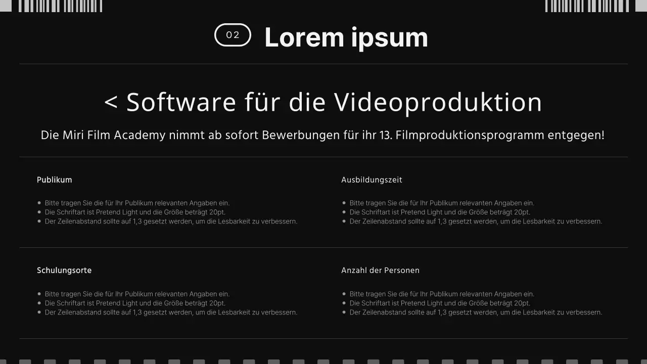 Filmkonzept in Schwarz-Weiß zur Bewerbung der Filmakademie
