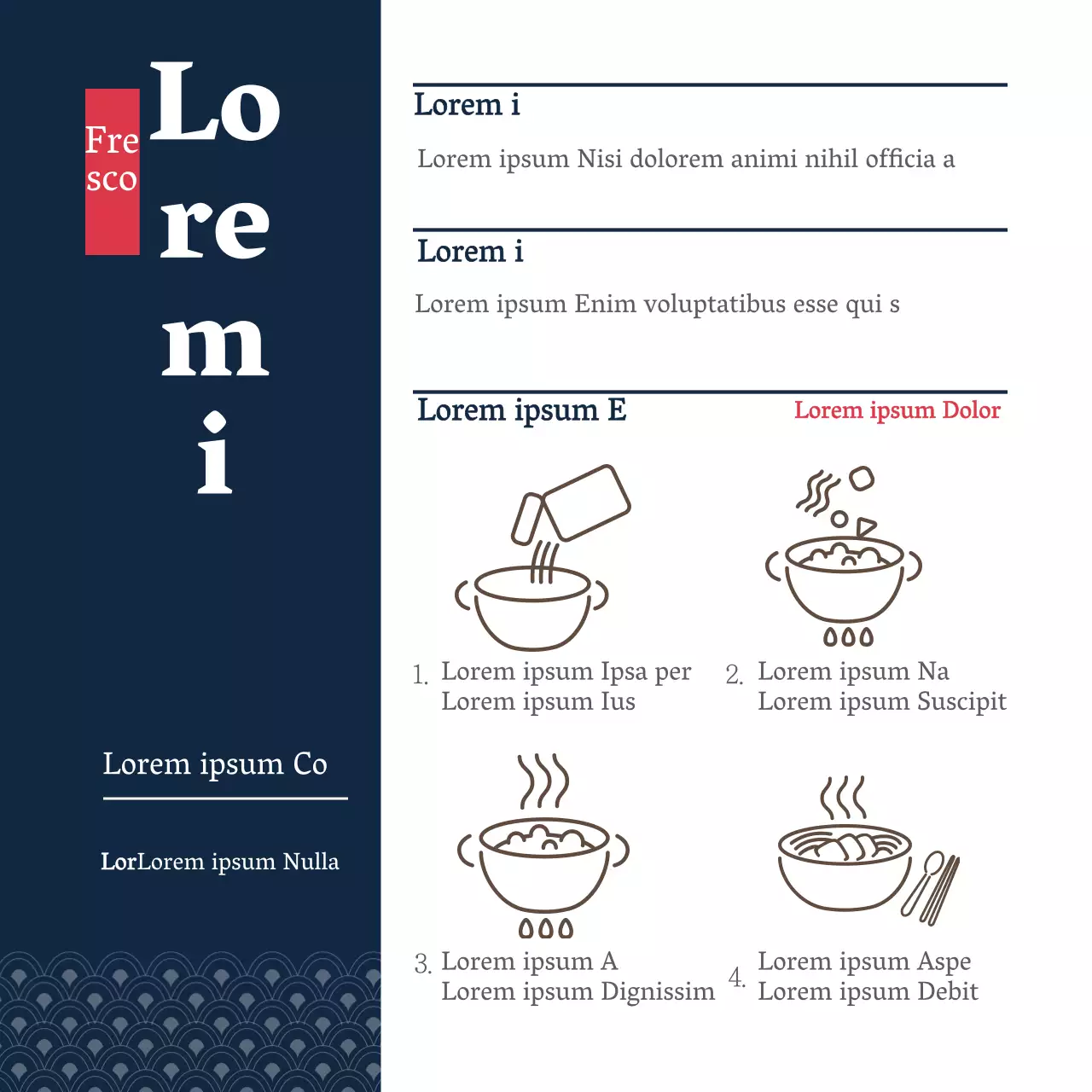 icona blu navy ricette di ristoranti orientali