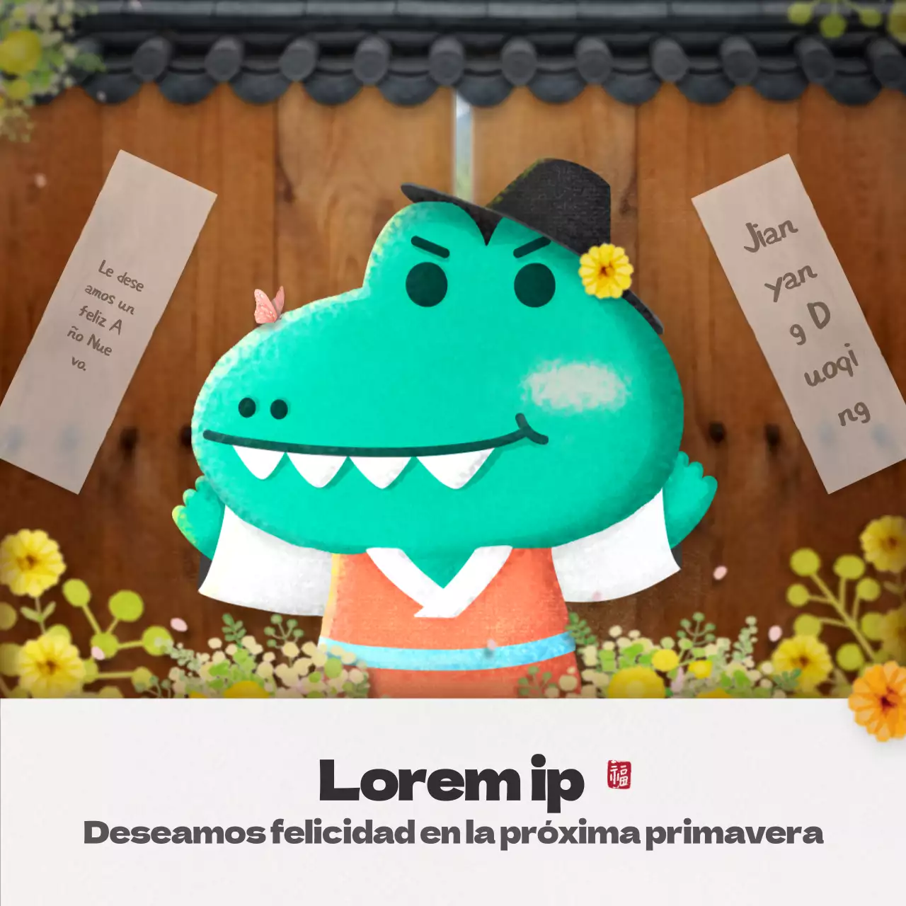 Conceptos primaverales con simpáticos personajes