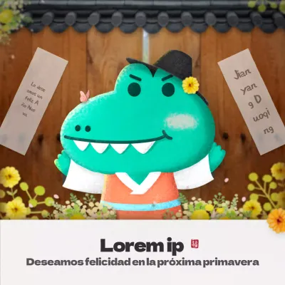 Conceptos primaverales con simpáticos personajes