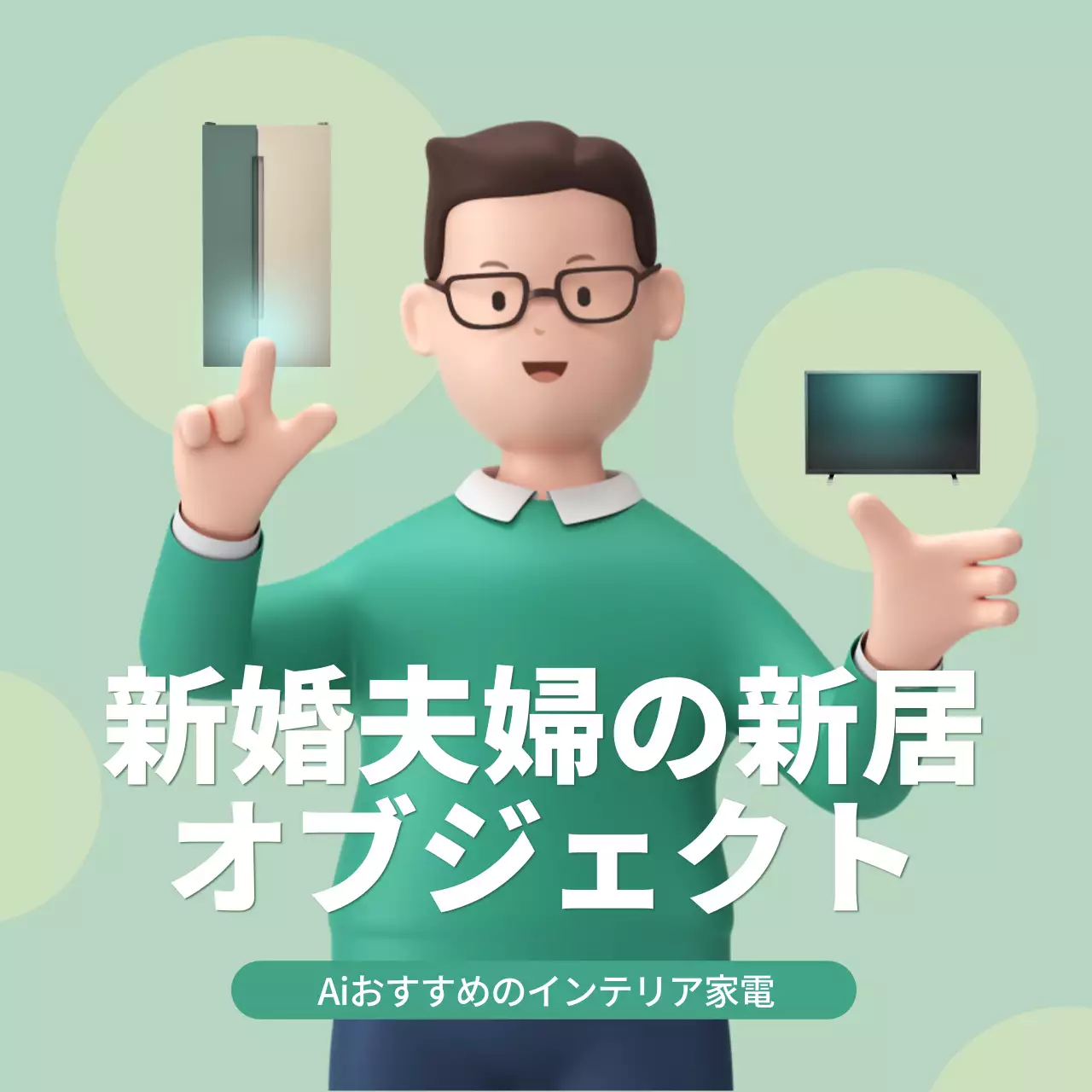 ミント シンプル 家電 ポスター SNS投稿 正方形