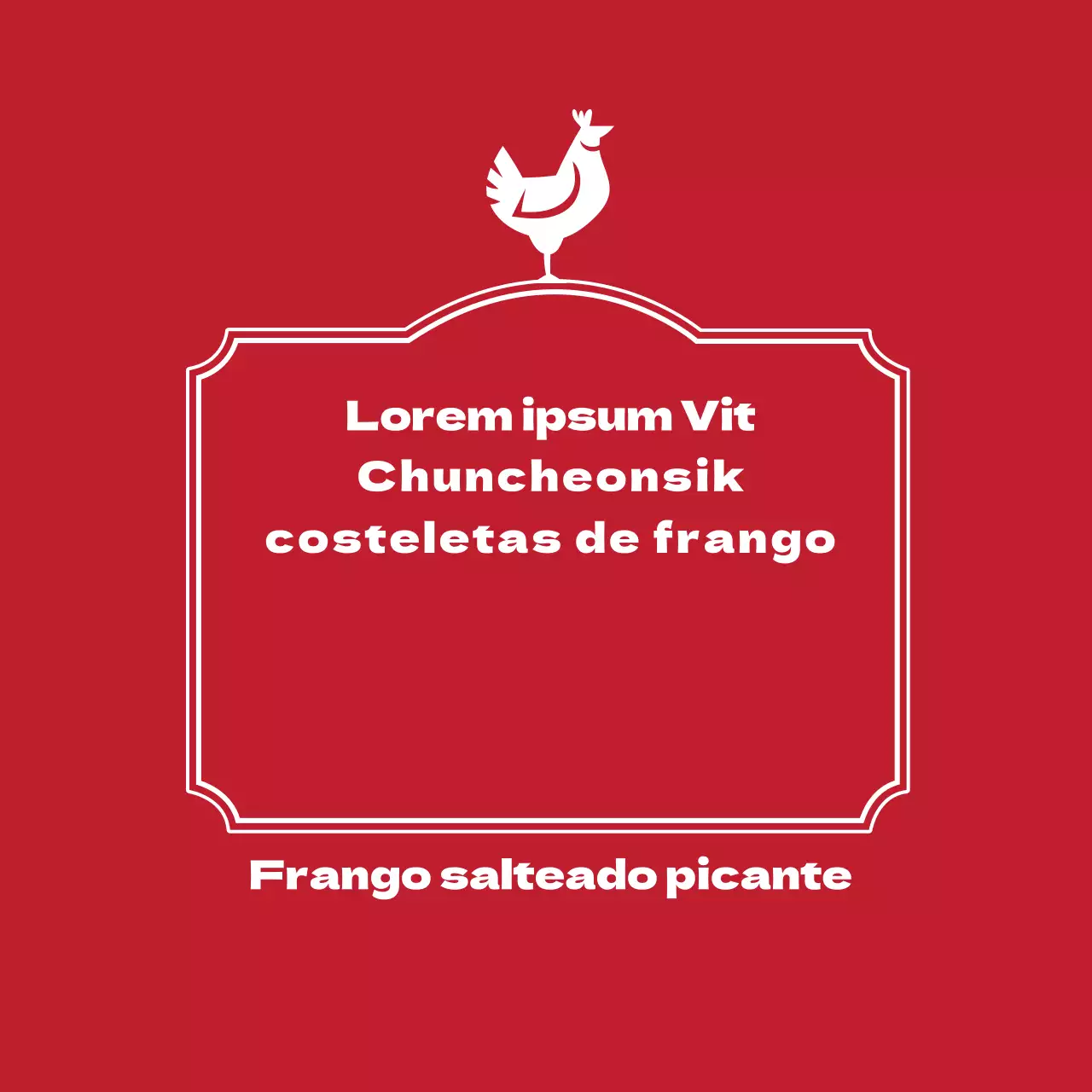 Rótulo das costeletas de frango à moda de Chuncheon