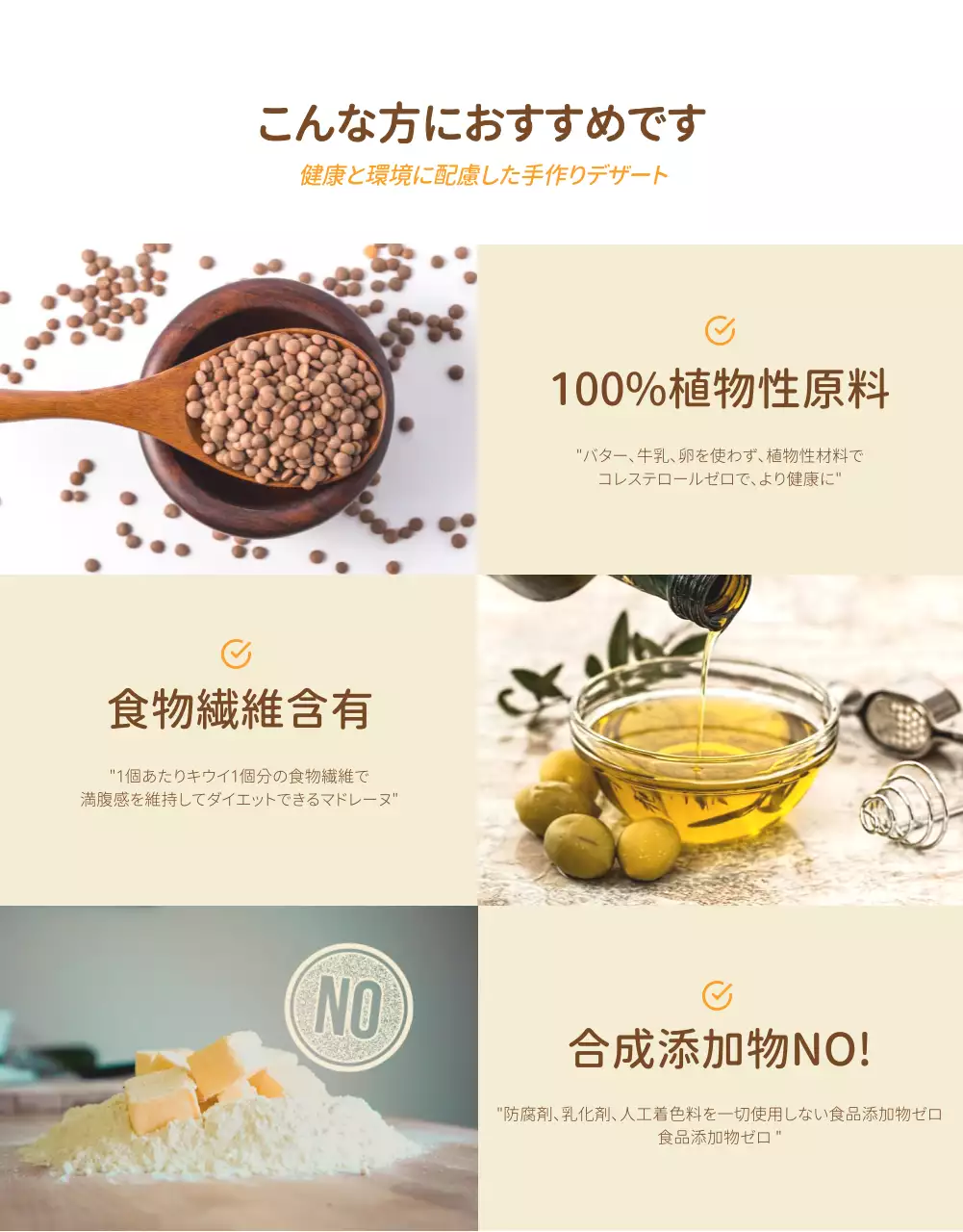 ベージュ ナチュラル デザート パンフレット 詳細ページ