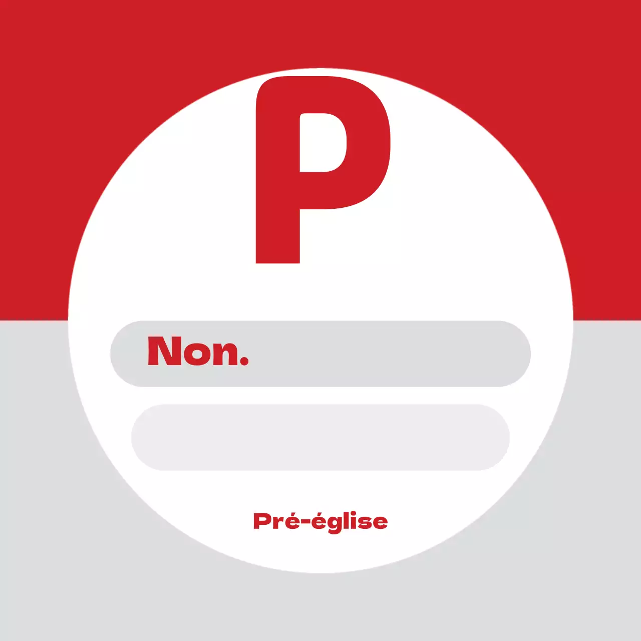 Étiquette de stationnement simple bicolore gris-rouge