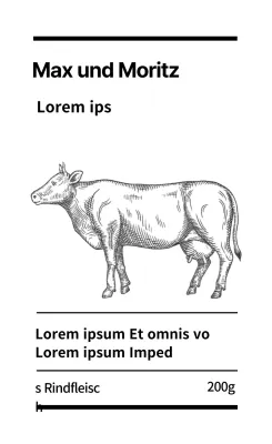 Weiß illustrierte saubere Lebensmitteletiketten