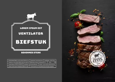 grijs pictogram foto markeren voedsel steak detail label