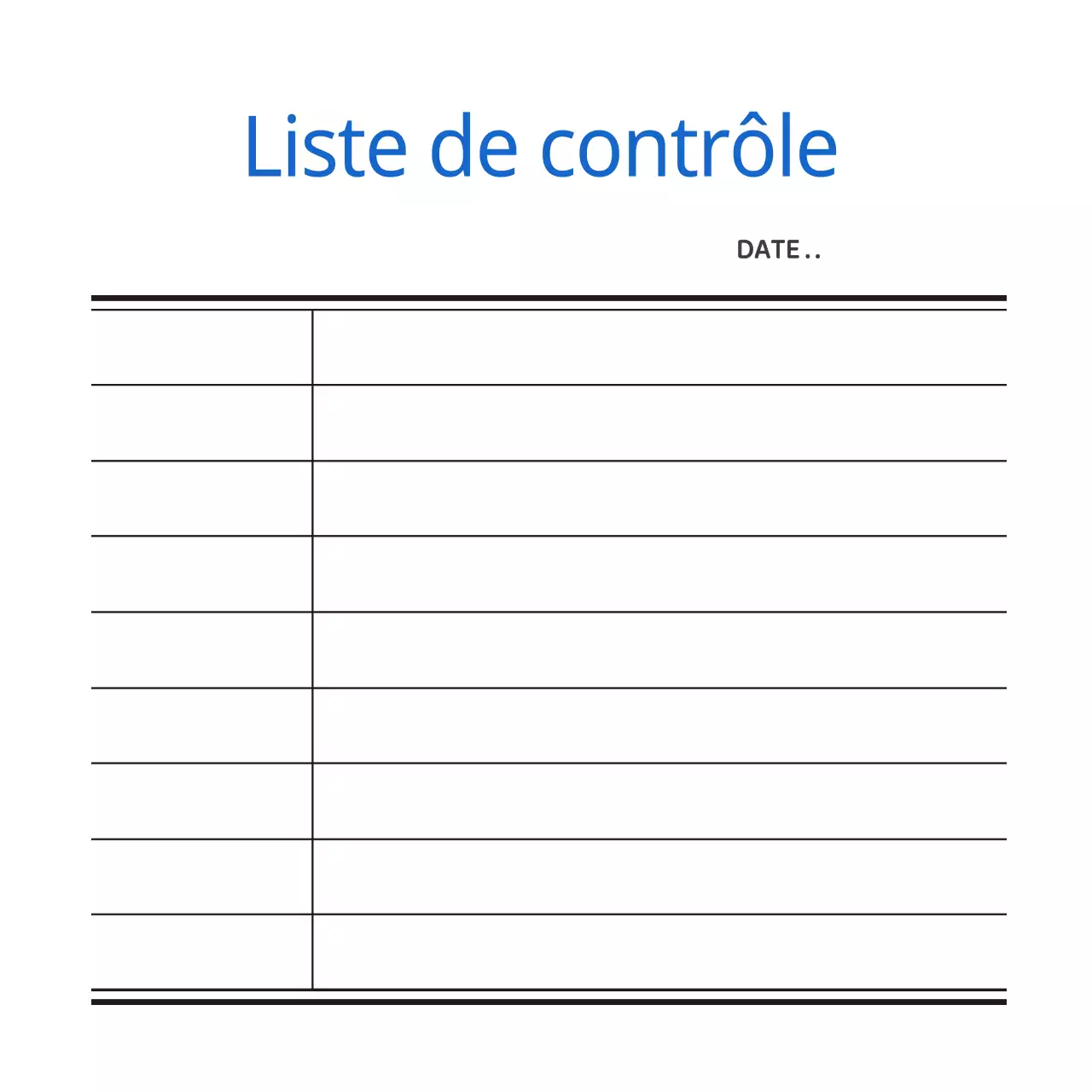 Liste de contrôle