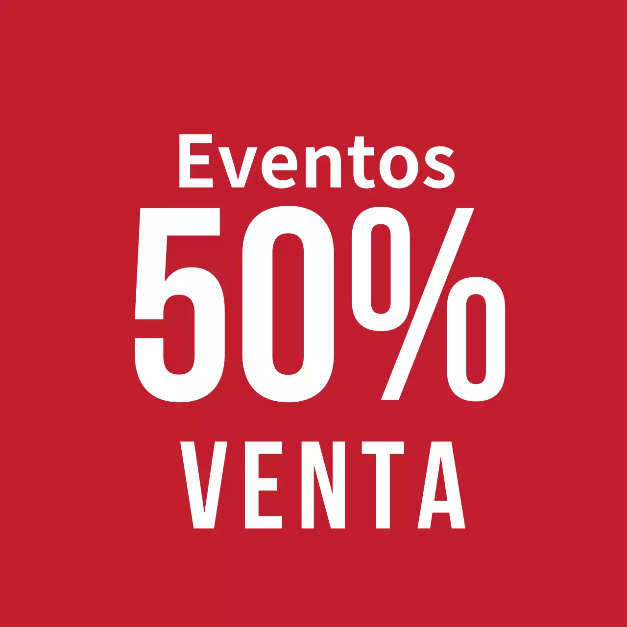 Una atrevida etiqueta roja con un 50% de descuento