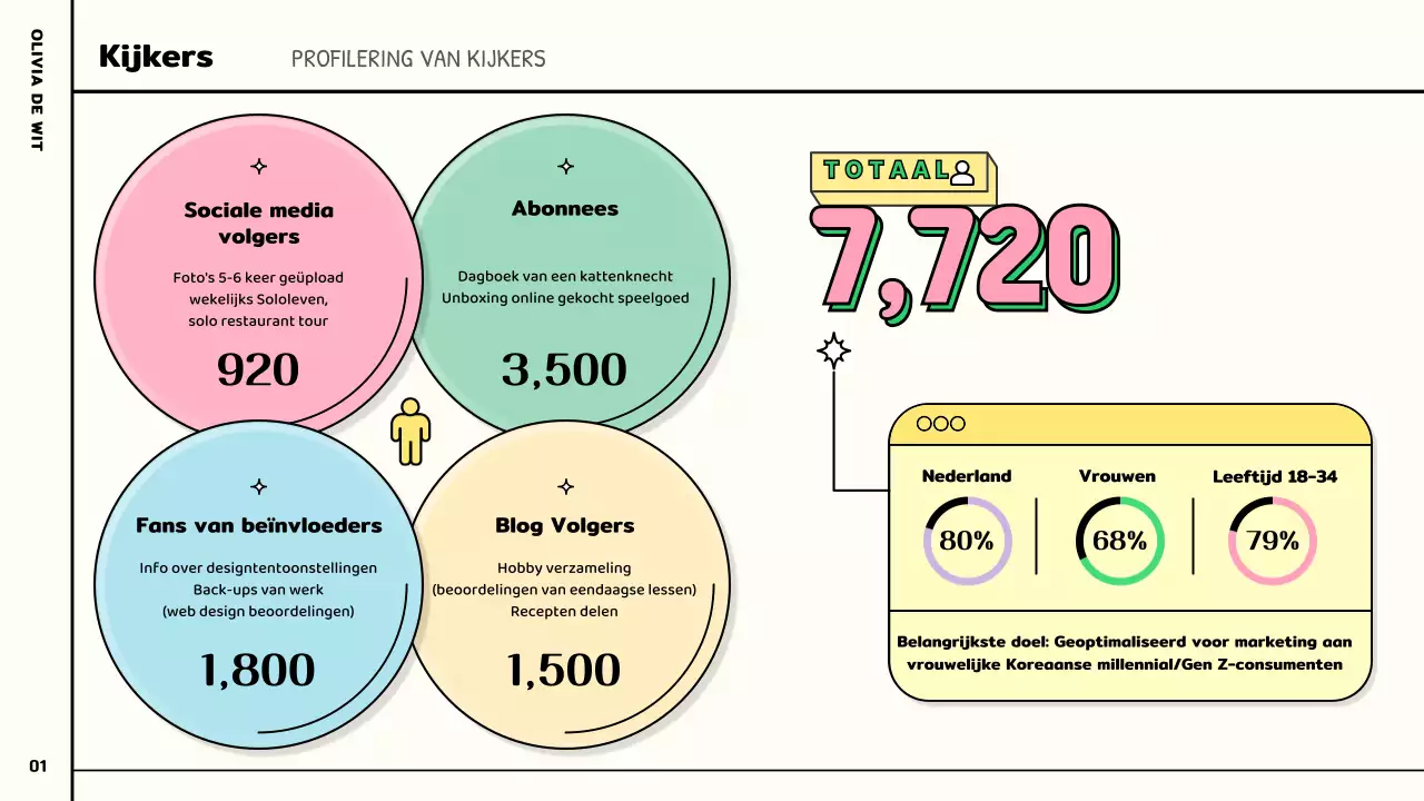 Een schattig en kleurrijk info-chart YouTuber samenwerkingsvoorstel in roze, groen en pastel.