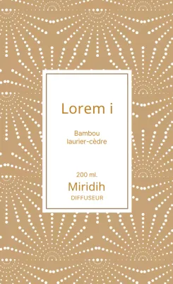 Étiquette de diffuseur à motif décoratif beige